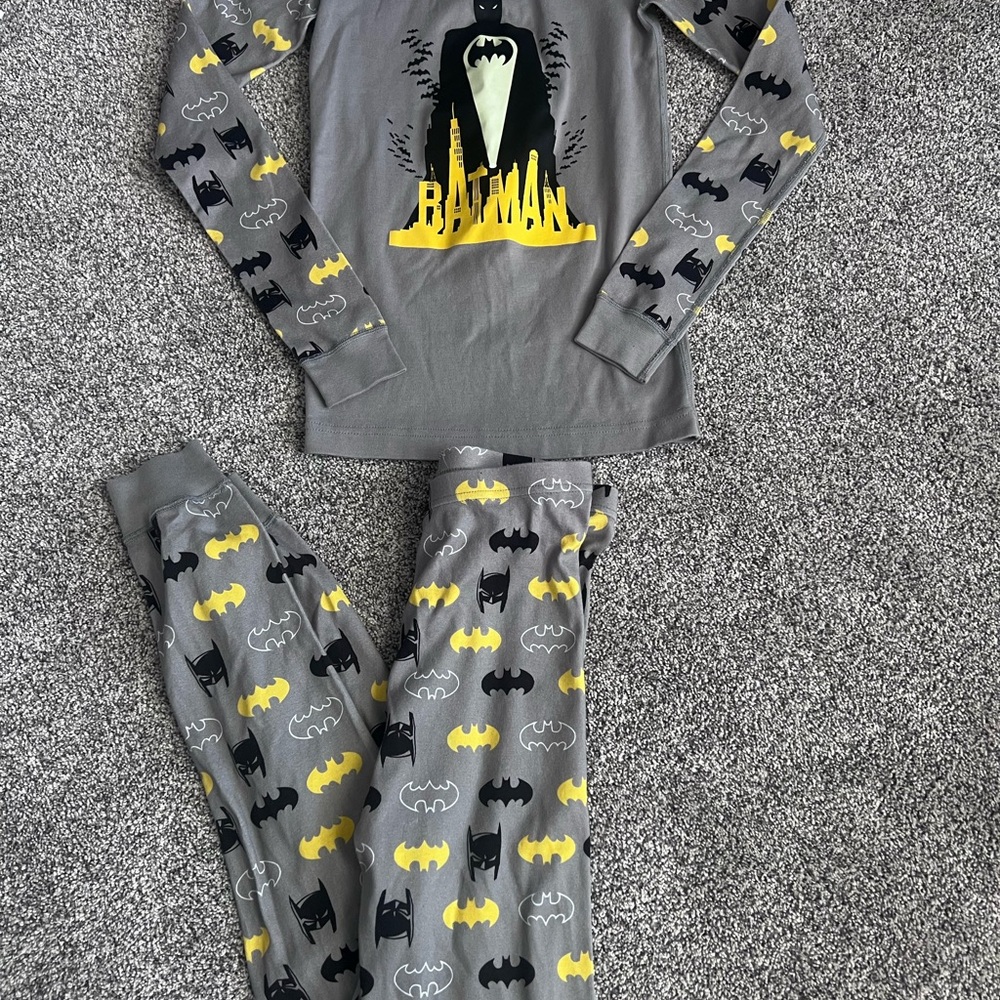 Hanna Andersson Batman Kids Pajamas - Gray and Yellow